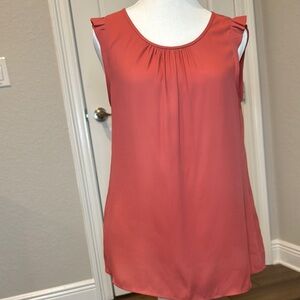 LOFT Vibrant Orange coral  Sleeveless Blouse